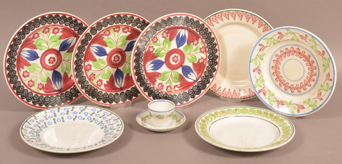 Nine Pieces of Stick Spatter Ironstone China. (1 of 1)