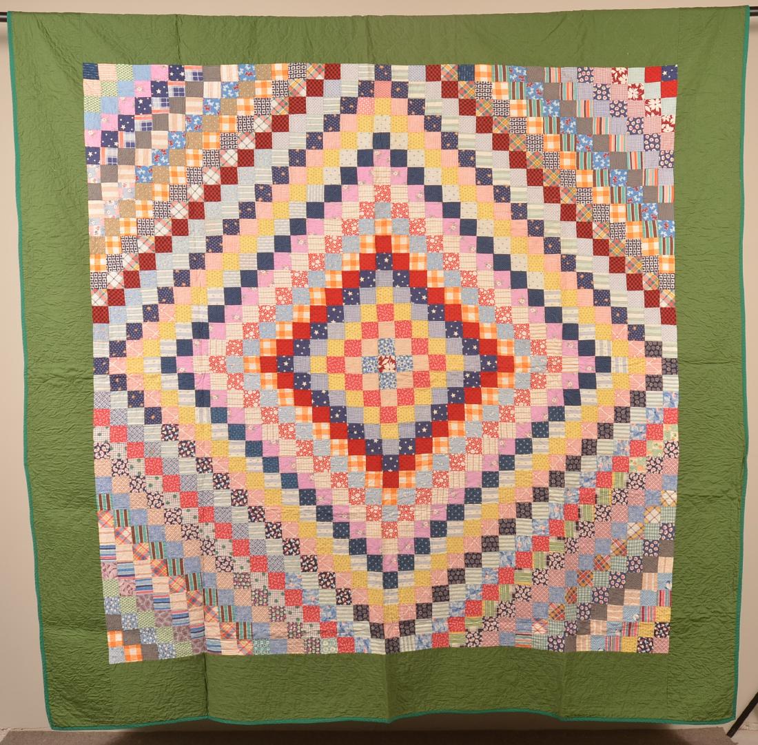 Antique Geometric Pattern Patchwork Quilt. (1 of 4)