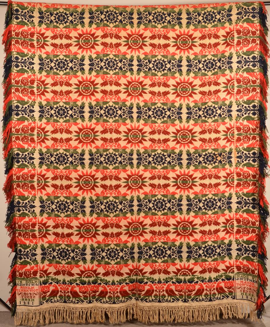 Four Color Lancaster County Jacquard Coverlet. (1 of 4)