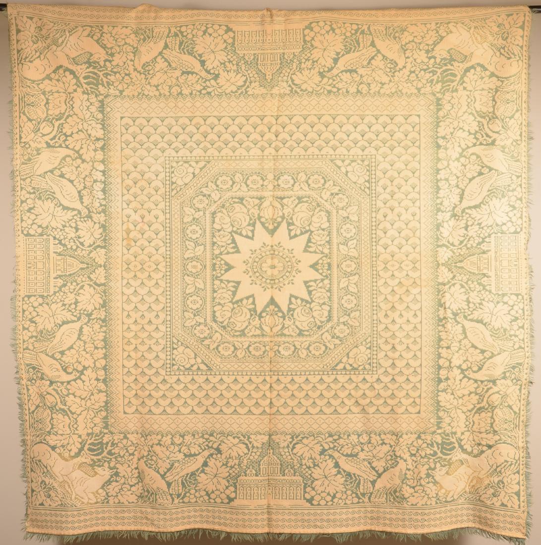 Three Color Single Part Jacquard Coverlet. (1 of 5)