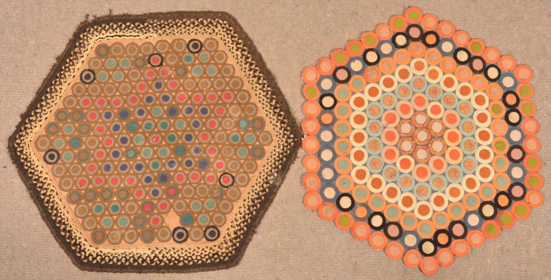Two Vintage Felt Penny Rugs. (1 of 2)