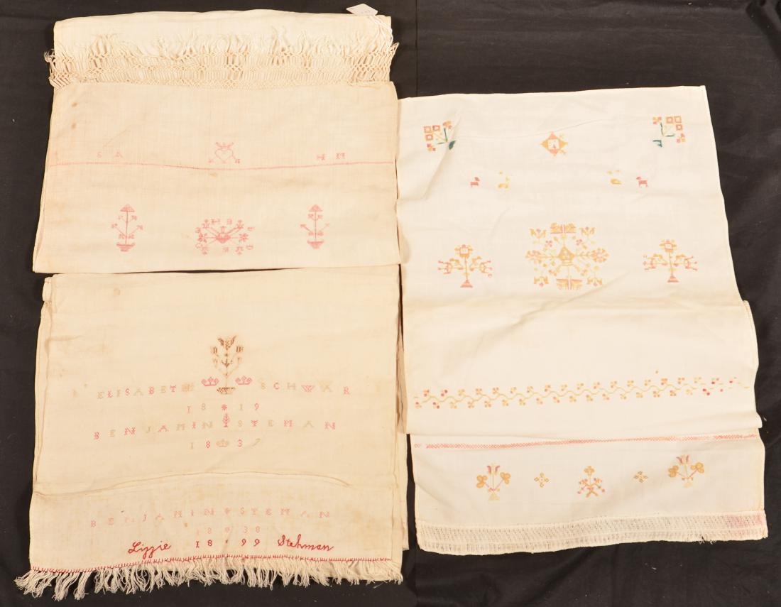 Three Pennsylvania Needlework Show Towels. (1 of 5)