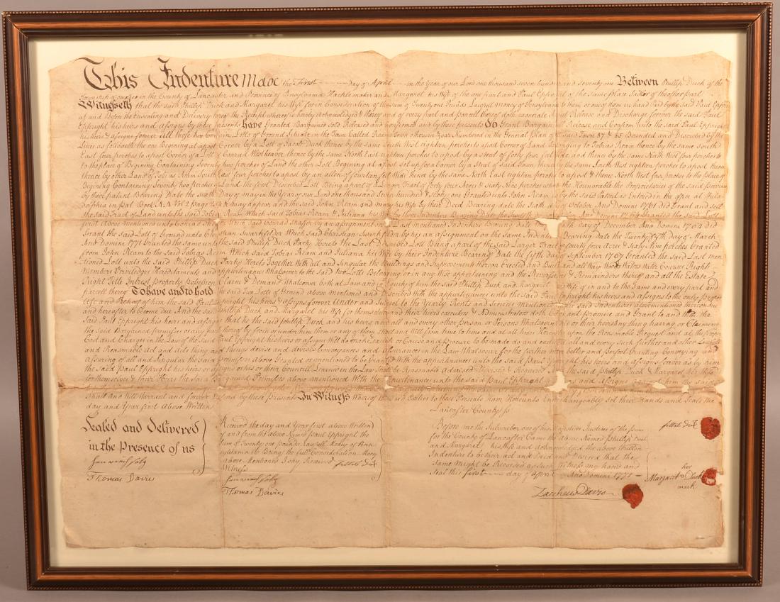 1771 Lancaster County, PA Land Indenture. (1 of 5)