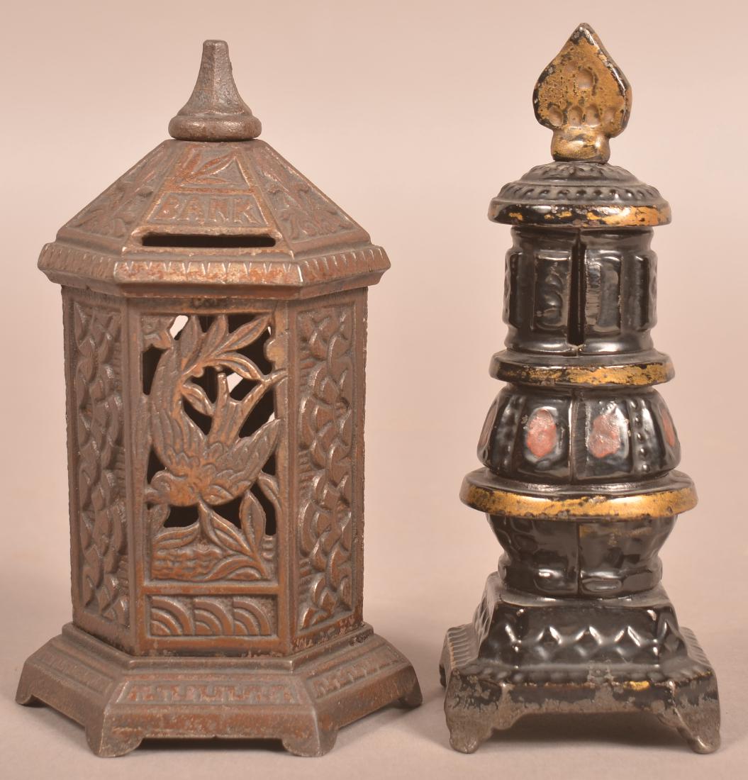 Two Cast Iron Heater/Stove Still Banks. (1 of 3)