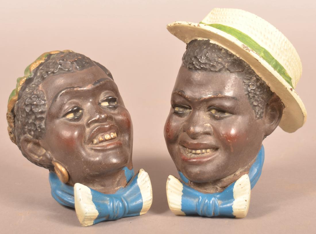 2 Pottery Black Americana Minstrel Still Banks. (1 of 2)