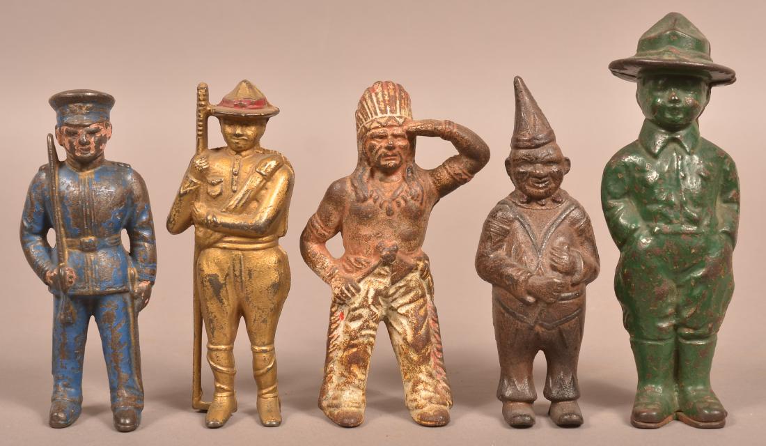Five Cast Iron Figural Still Banks. (1 of 3)