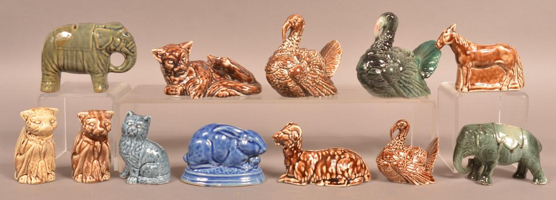 12 Ceramic and Pottery Animal Still Banks. (1 of 3)