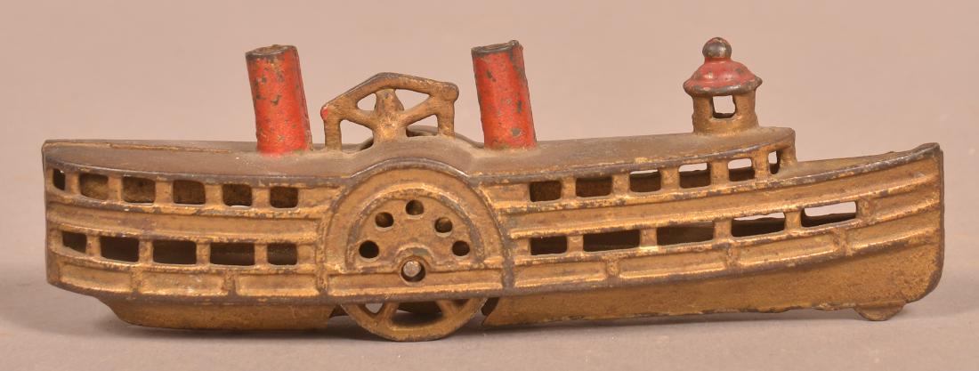 A.C. Williams Cast Iron Steamboat Still Bank. (1 of 2)