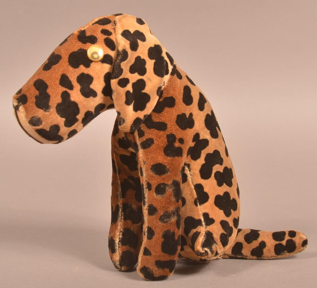Vintage Felt Covered Stuffed Seated Dog Toy. (1 of 2)