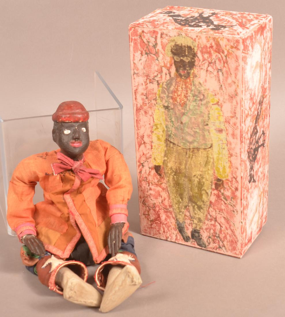 Composition and Wood Black Minstrel Doll. (1 of 4)