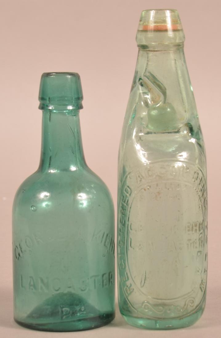 Two George A. Kiehl, Lancaster, PA Aqua Bottles. (1 of 3)