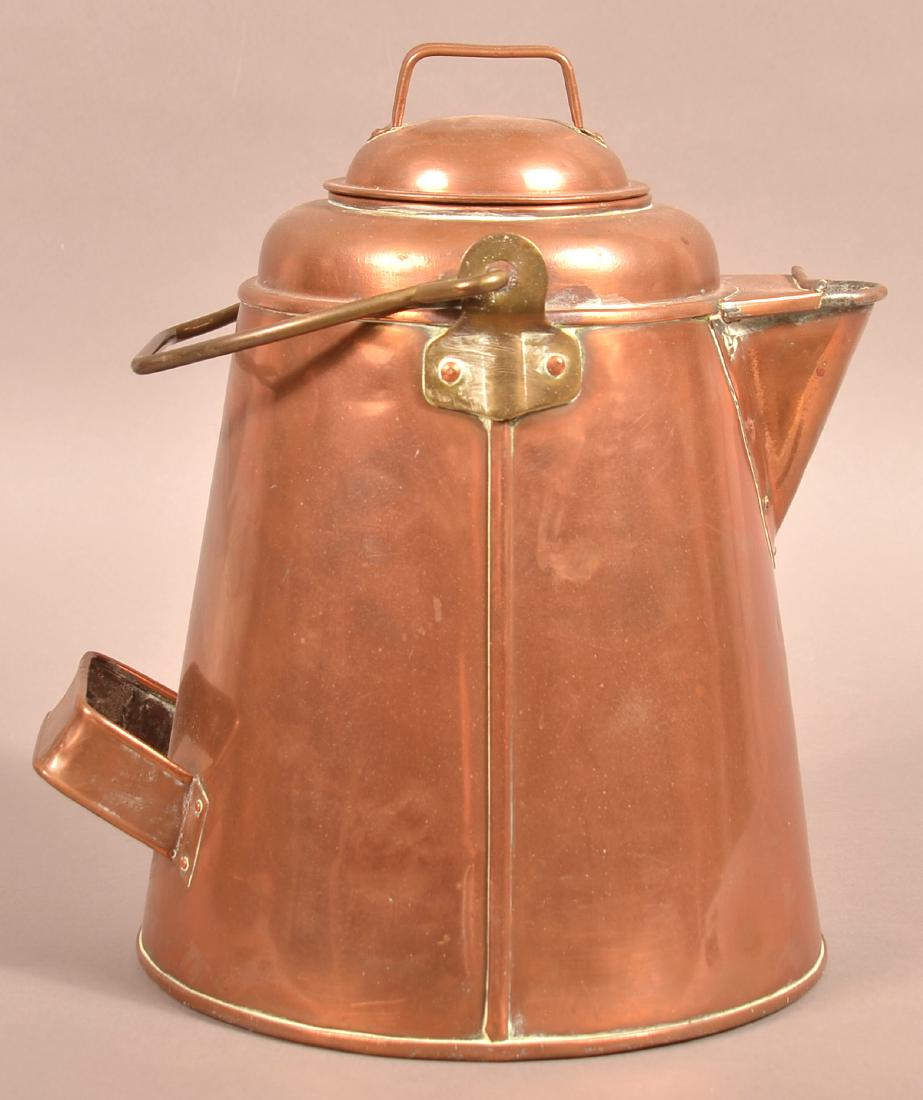 Antique Copper and Brass Hot Water Kettle. (1 of 2)