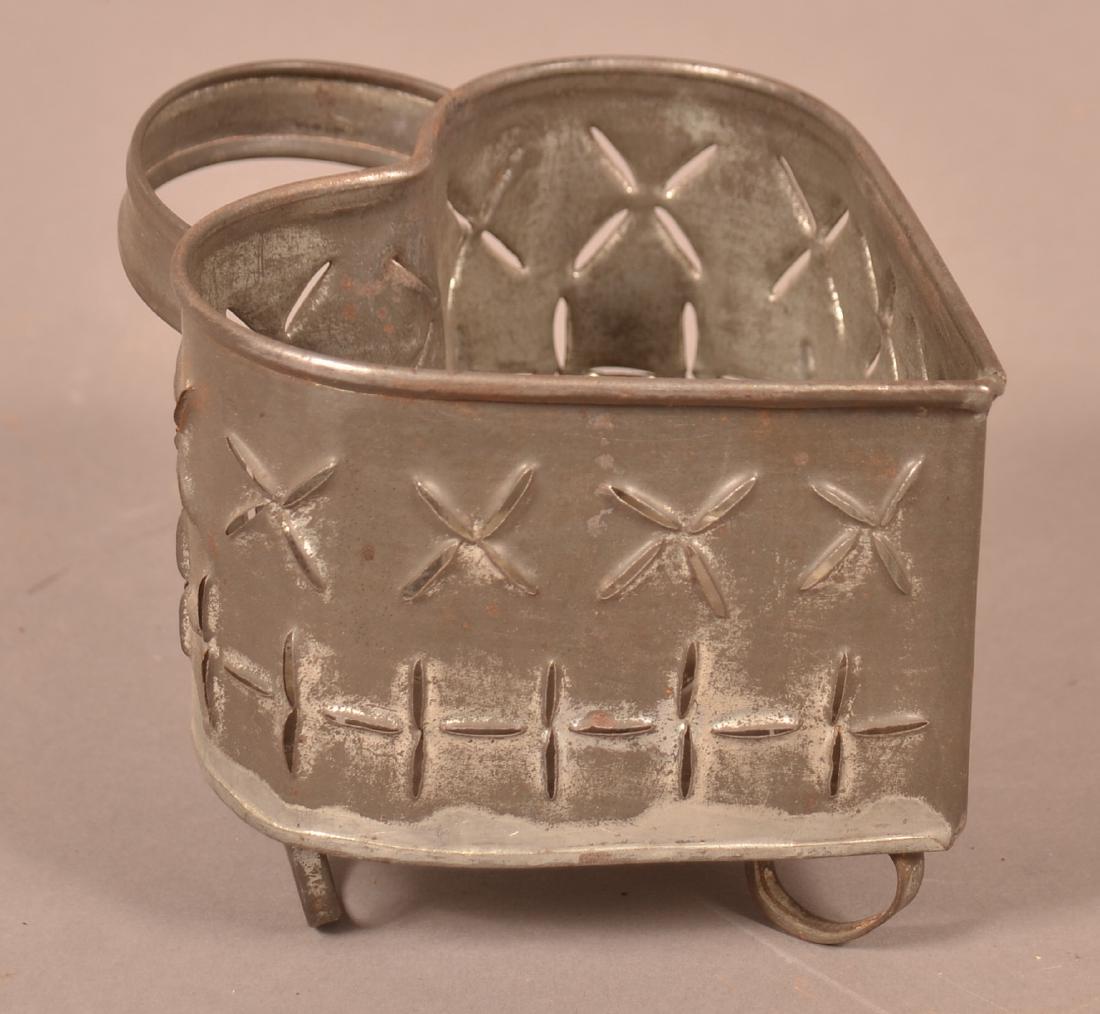 PA Heart Shaped Punch Tin Cheese Mold. (1 of 4)