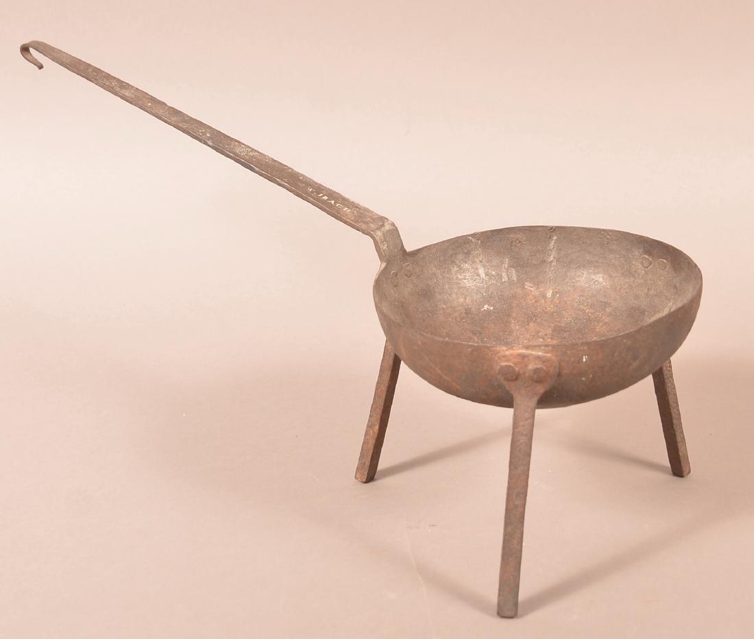 Early 19th century Iron Skillet Signed "W. Ibach". (1 of 3)