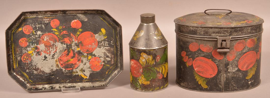 Three Pieces of 19th Century Toleware. (1 of 2)