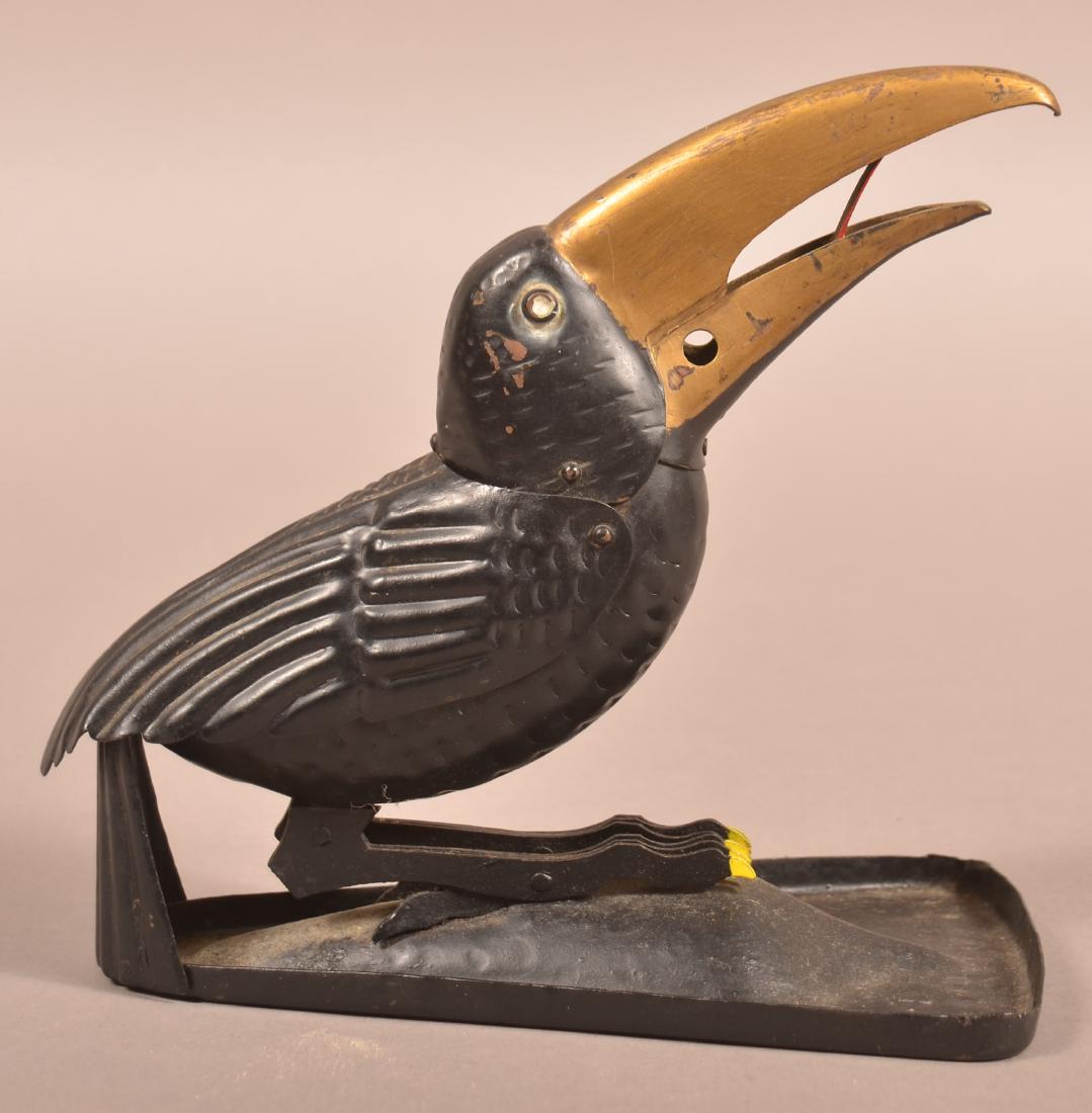 Arts and Crafts Metal Crow Form Cigar Cutter. (1 of 4)