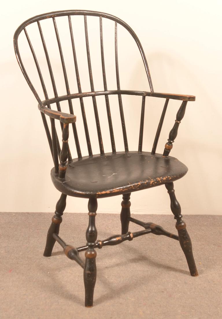 Windsor sack-back Armchair Signed "D. Tenny". (1 of 4)