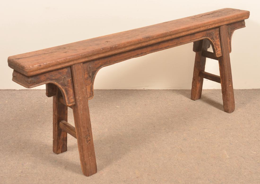 Antique Chinese Elmwood Bench. (1 of 2)