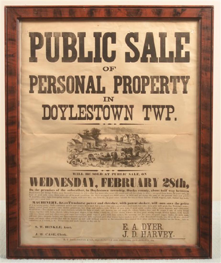 Doylestown PA Public Sale Broadside (1 of 4)