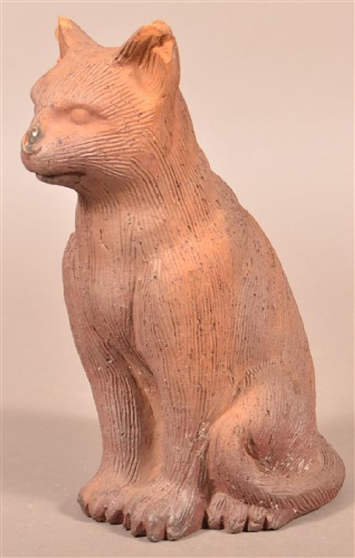Ohio Sewer Tile Seated Cat Figure. (1 of 5)