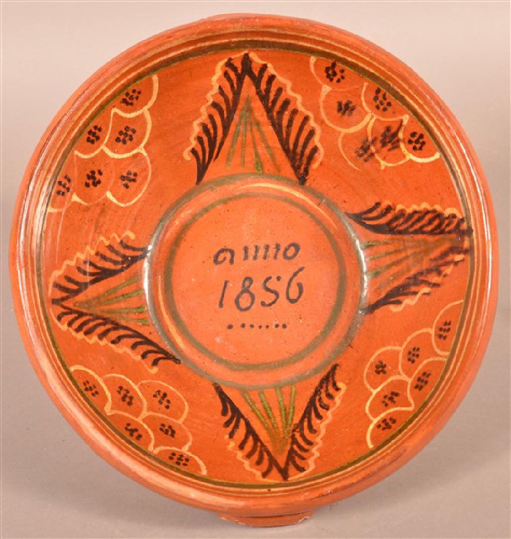 Moravian Redware Basin Dated 1856. (1 of 4)