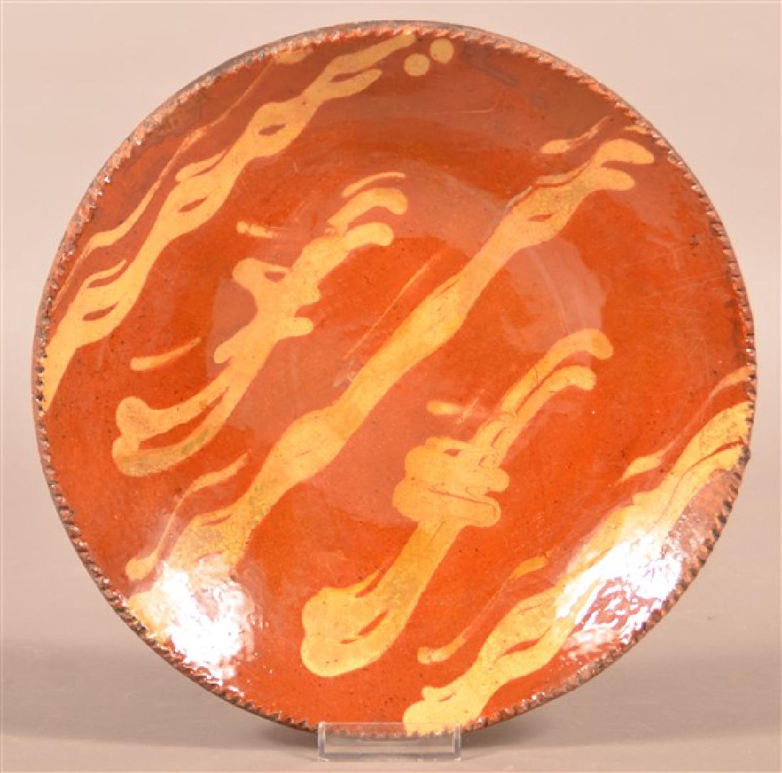 Pennsylvania 19th Century Redware Plate. (1 of 2)