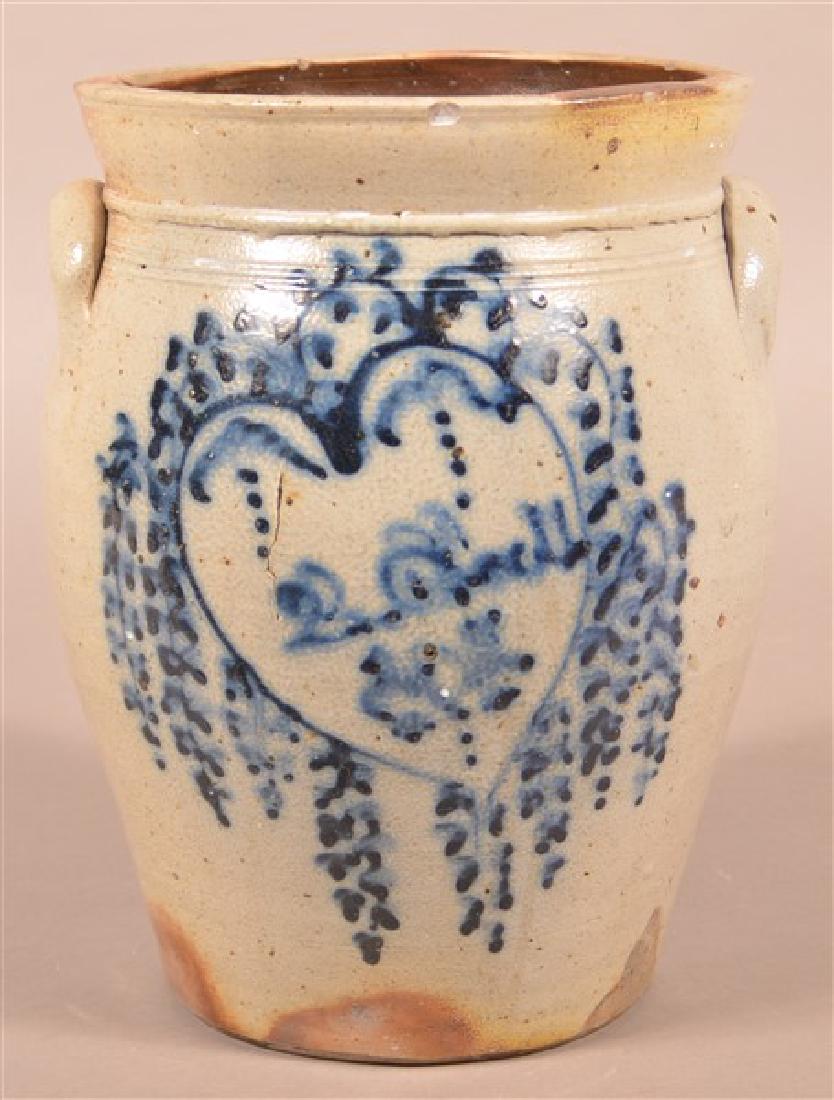 2 Gal. Stoneware Crock with Bleeding Heart Decoration. (1 of 4)