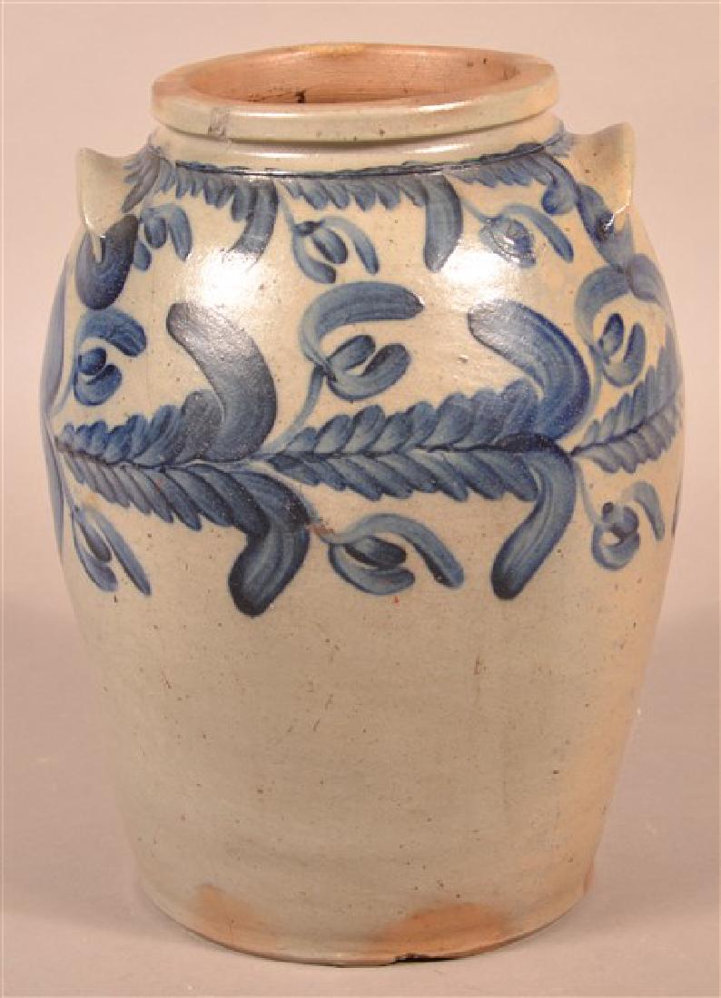 4 Gallon Crock with Blue Floral & Foliate Slip (1 of 6)