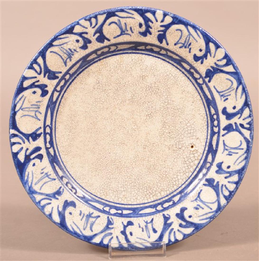 Dedham Pottery Two Ear Rabbit Border Plate. (1 of 3)