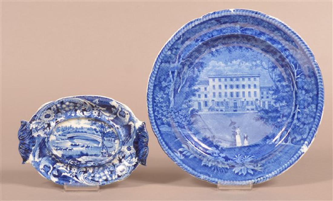 Two Pieces of Historical Staffordshire Blue Transfer (1 of 2)