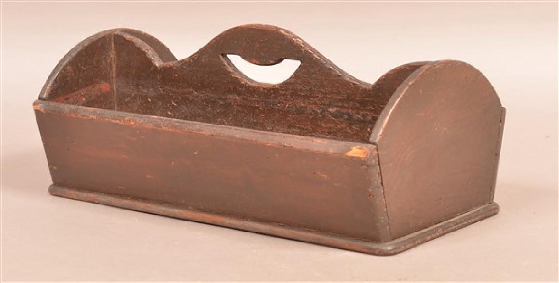 19th Century Paint Decorated Softwood Utensil Carrier. (1 of 4)