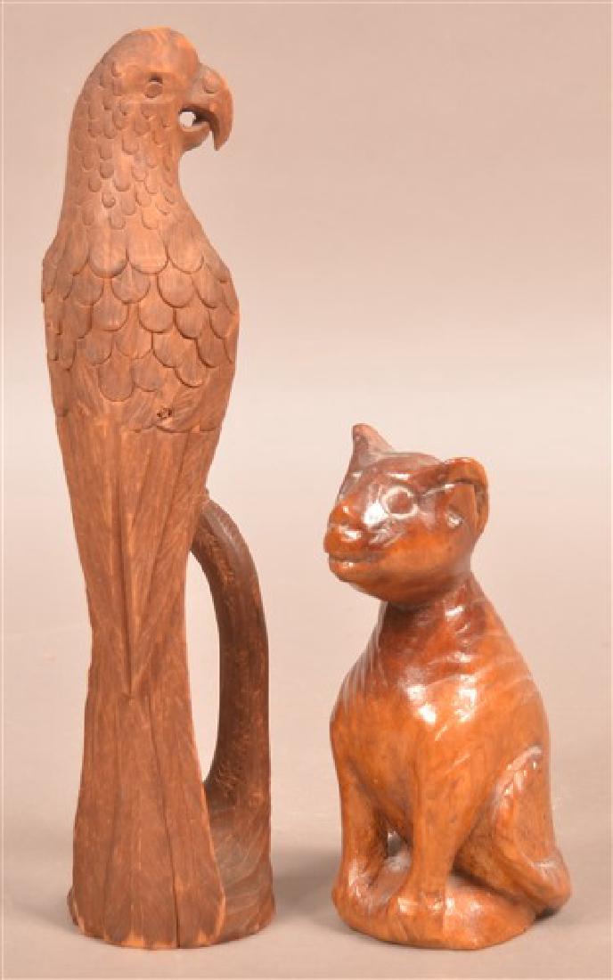 Two Vintage Folk Art Wood Carvings. (1 of 3)