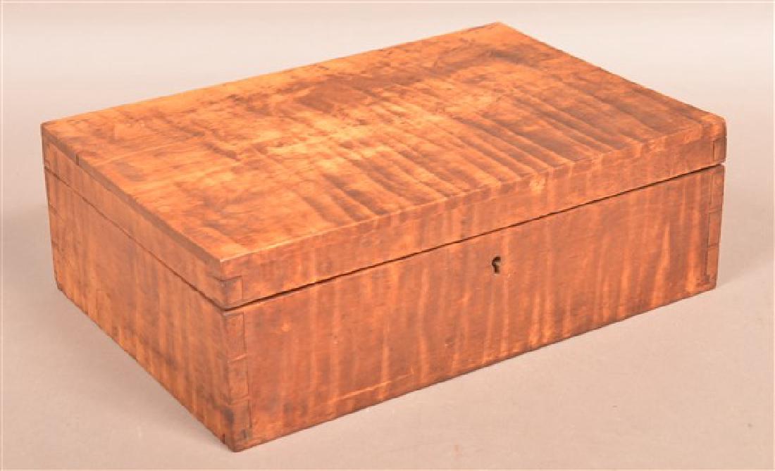 19th Century Tiger Maple Document Box. (1 of 3)