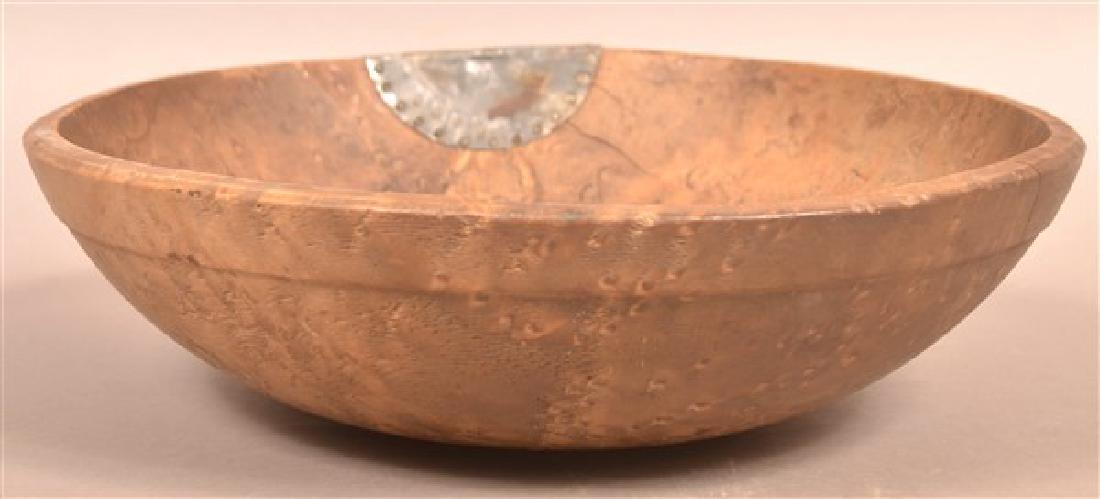 Antique Turned Birds Eye Maple Bowl. (1 of 4)