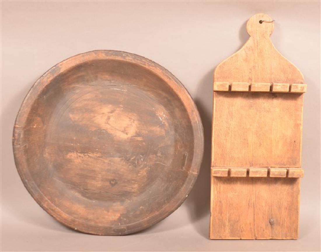 Two Pieces of Antique Woodenware. (1 of 3)