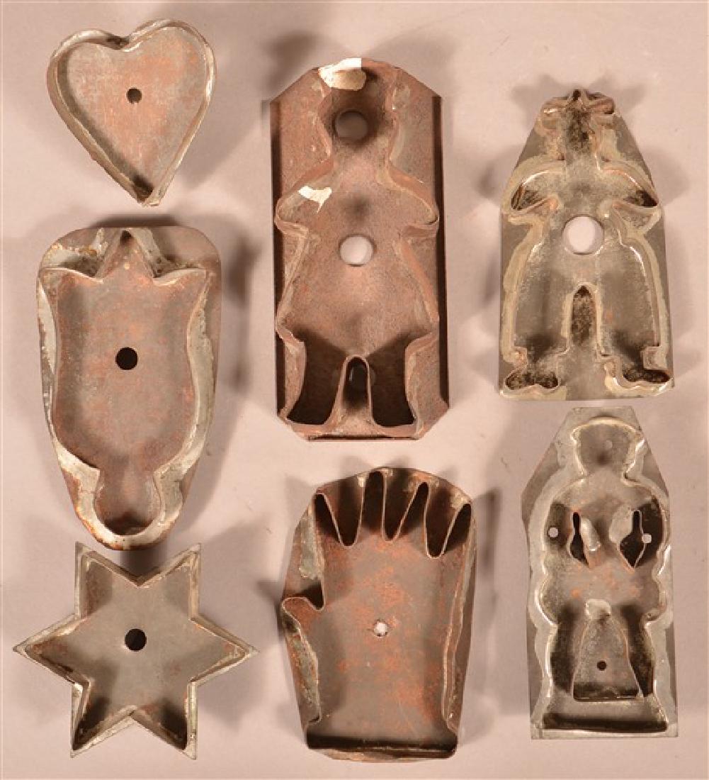 Seven Various Antique Tin Cookie Cutters. (1 of 2)