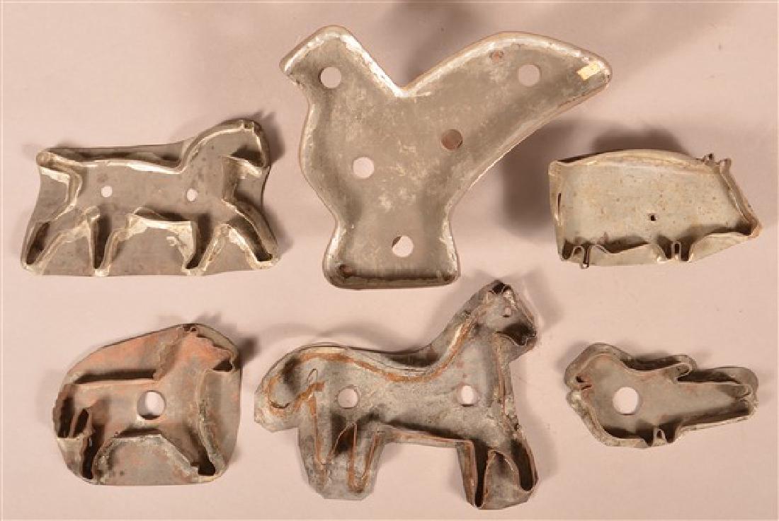Six Various Antique Tin Cookie Cutters. (1 of 2)