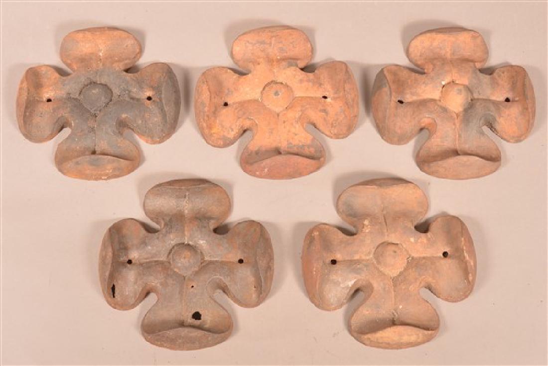 5 Cast Metal Four Petal Floral Architectural Elements. (1 of 3)