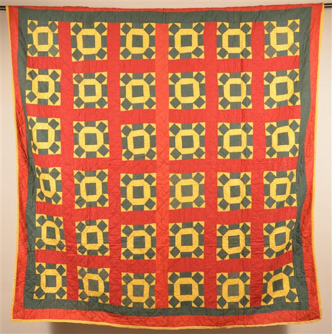 Antique Block Pattern Patchwork Quilt. (1 of 5)