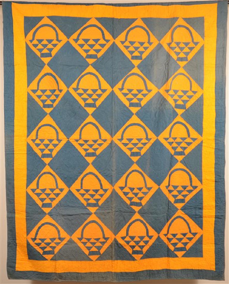 Antique Basket Pattern Patchwork Quilt. (1 of 4)