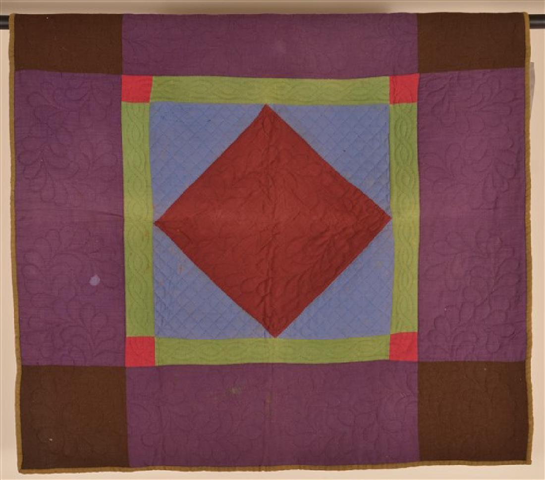 Antique Amish Diamond in a Box Pattern Patchwork Crib (1 of 4)