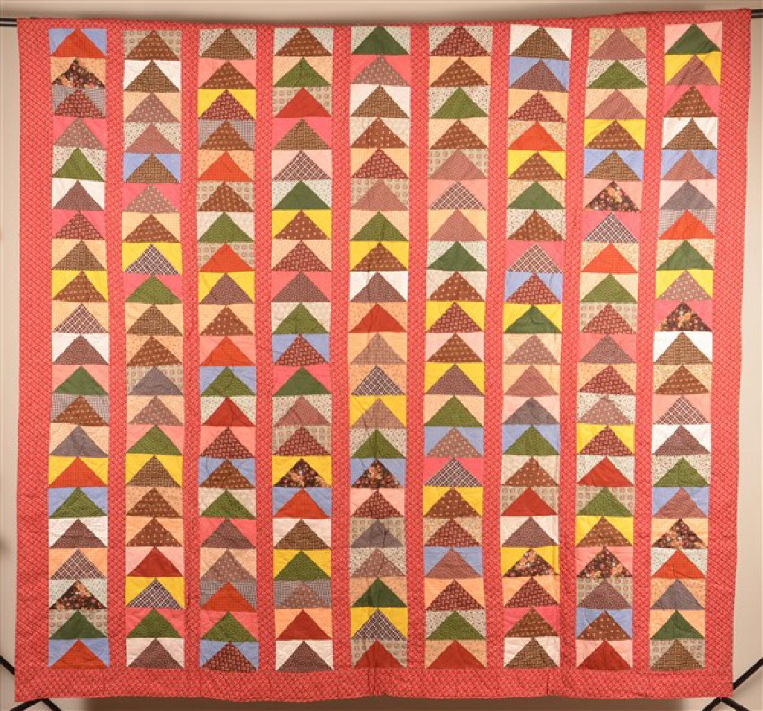 Antique Flying Geese Pattern Patchwork Quilt. (1 of 4)