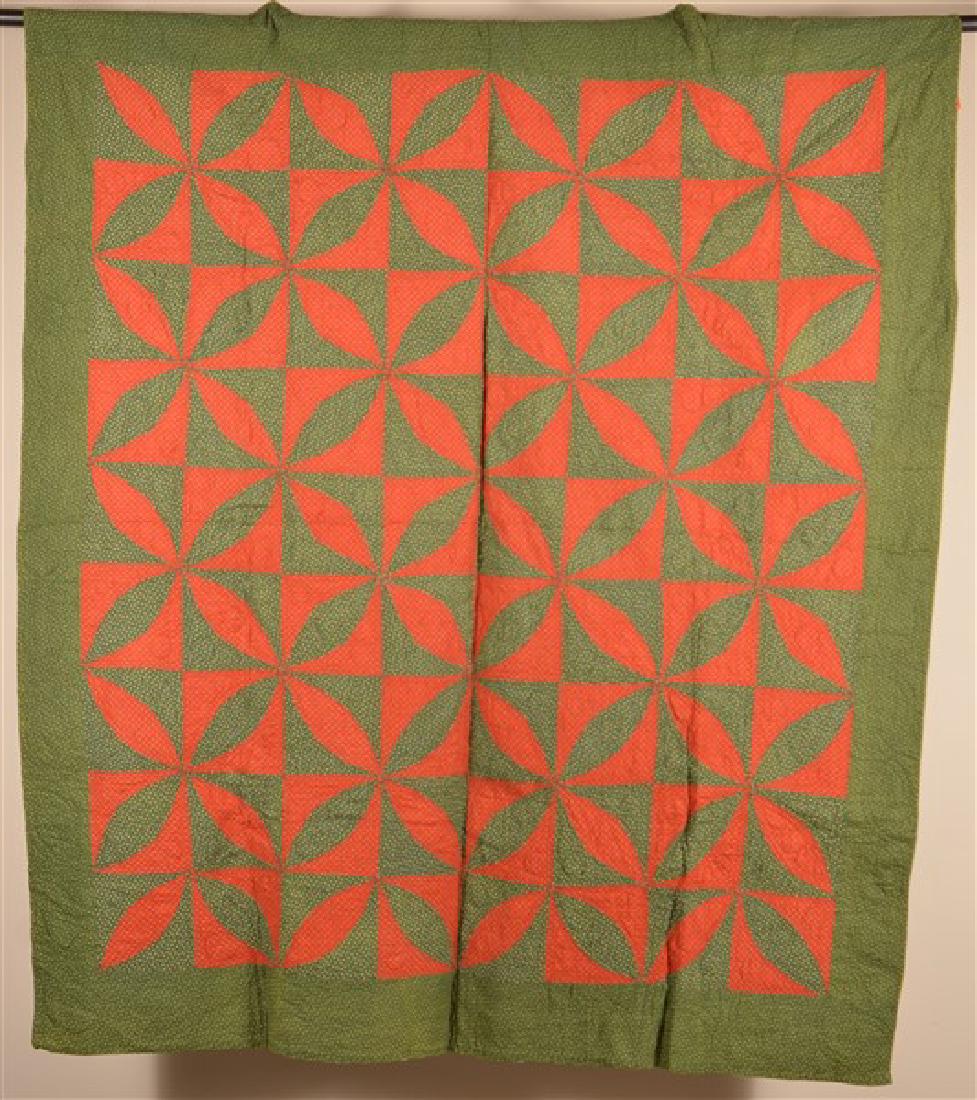Antique Floral/Pinwheel Pattern Patchwork Quilt. (1 of 4)