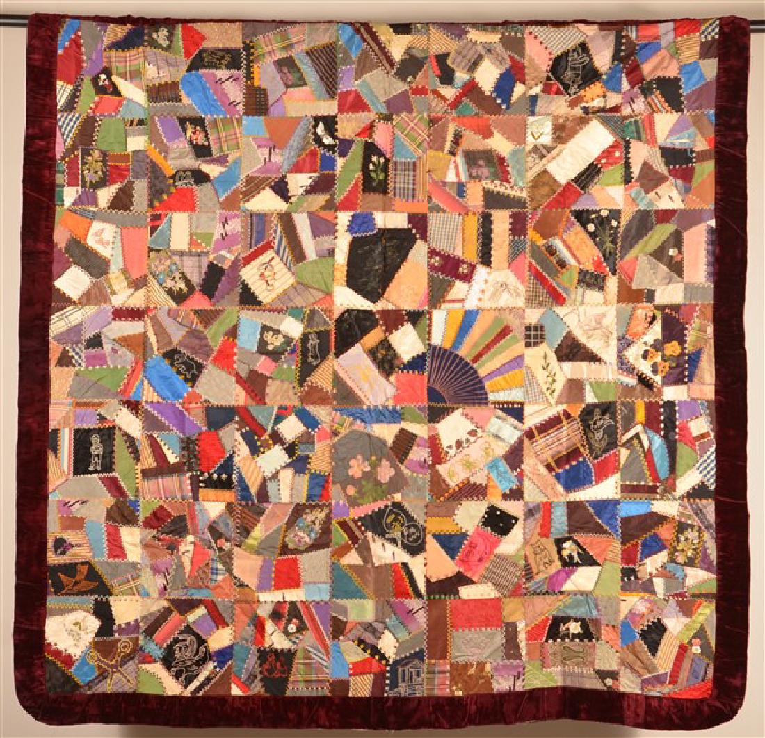 Antique Crazy Patchwork Pattern Quilt. (1 of 7)