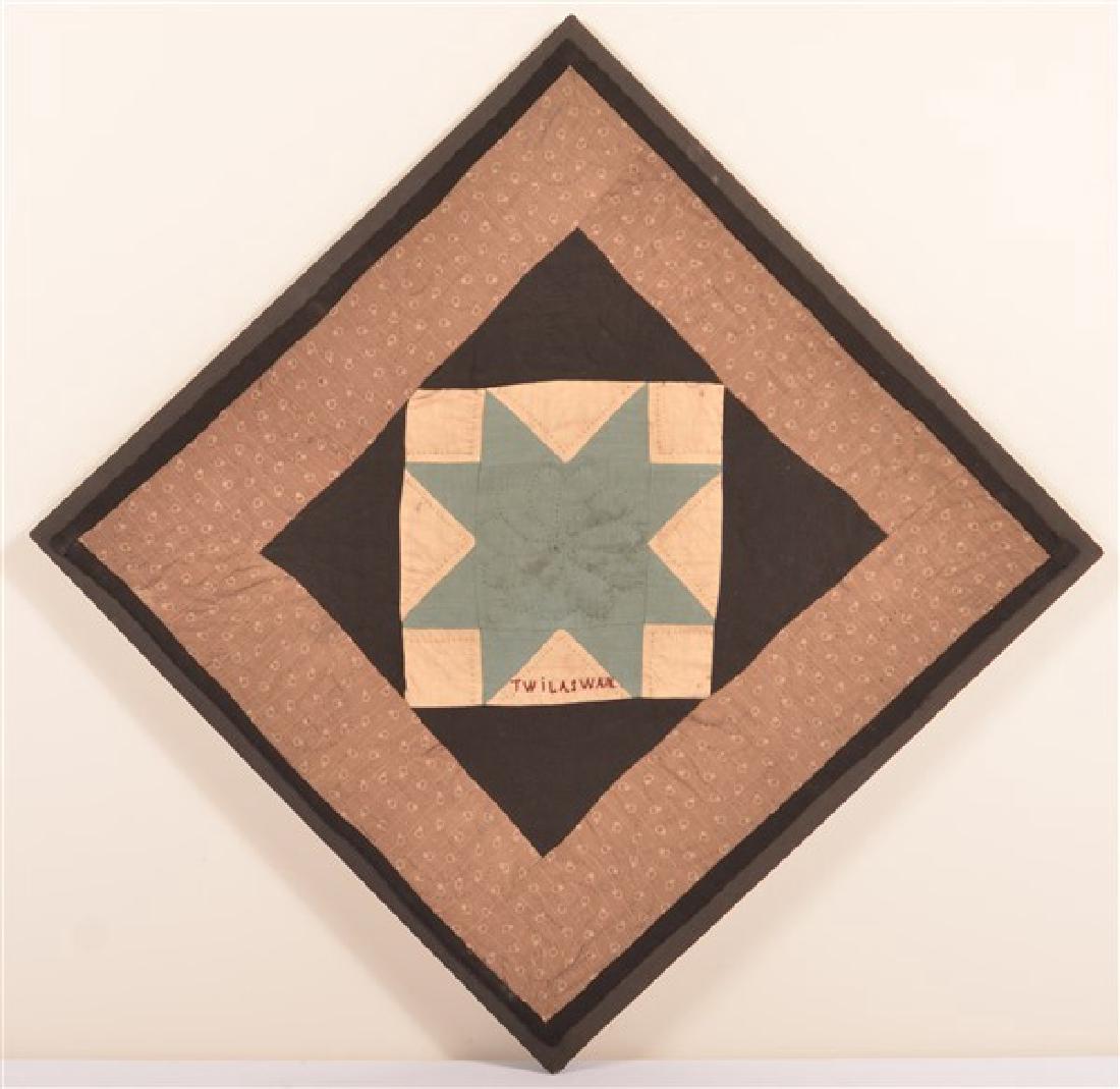 Antique Eight Point Star Pattern Patchwork Crib Quilt. (1 of 2)