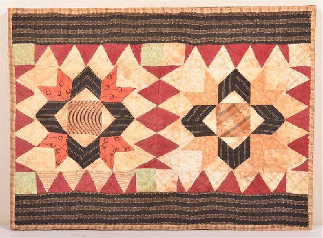 Antique Geometric/Floral Pattern Patchwork Crib Quilt. (1 of 2)