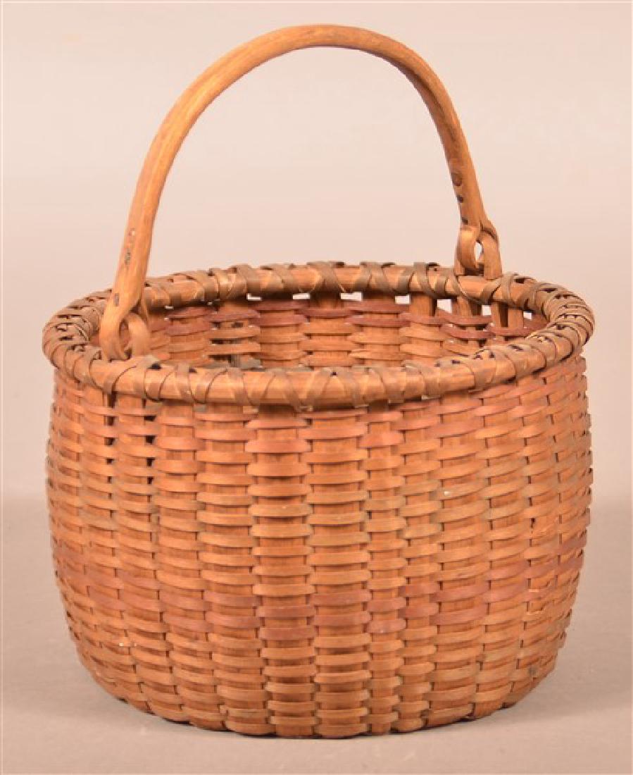 Pennsylvania Woven Ash Splint Swing Handle Basket. (1 of 3)