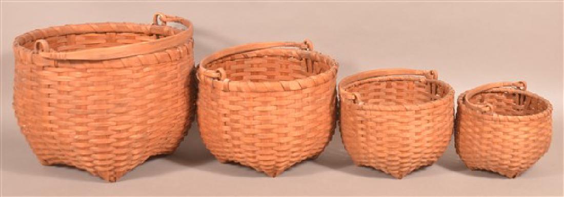 Graduated Set of 4 Splint Swing Handle Field Baskets. (1 of 3)