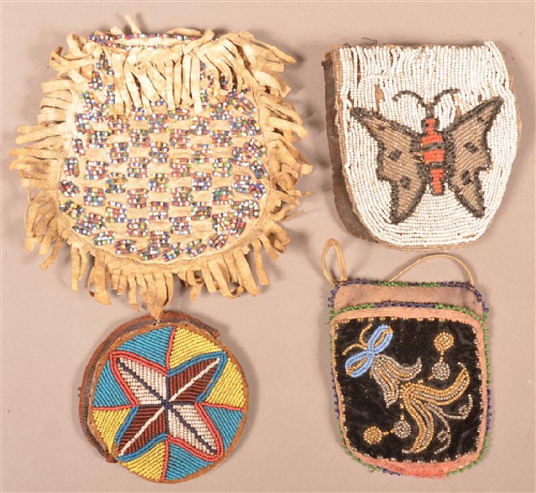 Lot of Four Native American Beadwork Pouches. (1 of 2)