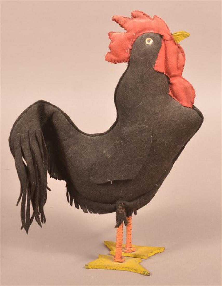 Vintage Folk Art Fabric Rooster Sculpture. (1 of 2)